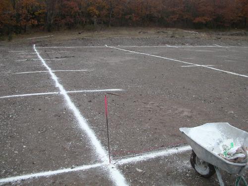 Tracé de l'emplacement des piliers