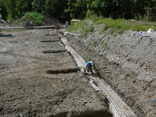 Reprise des aciers pour les travées.